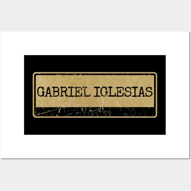 Aliska text black retro - GABRIEL IGLESIAS Wall Art by Aliska